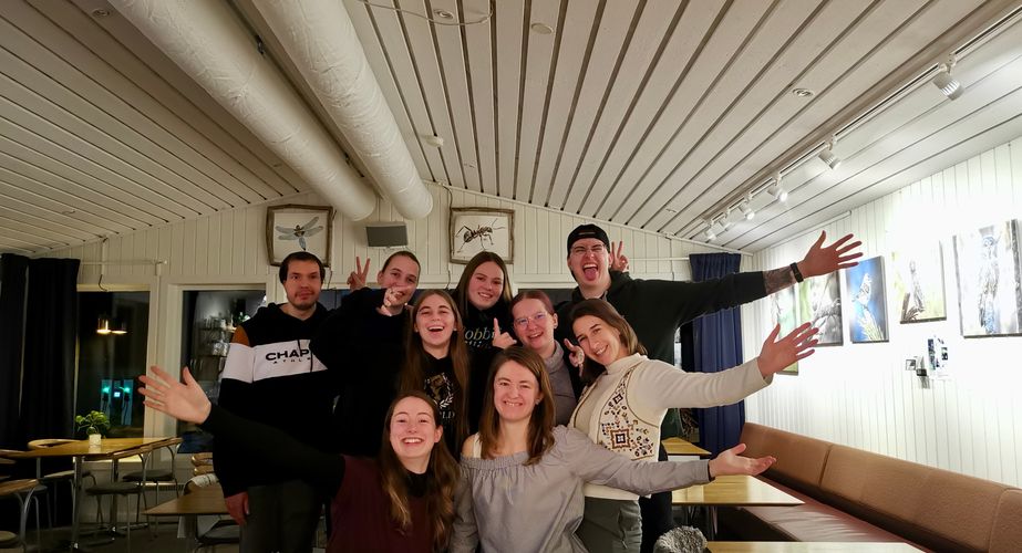 Groepsfoto in accommodatie